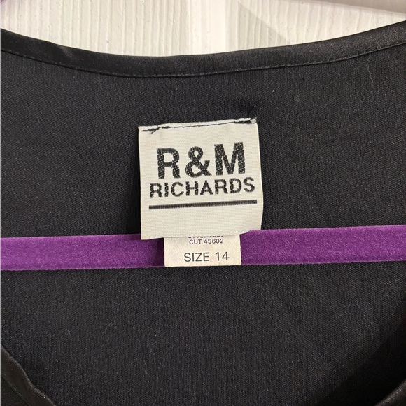 R&M Richards Elegant Black Beaded Blouse - Picture 3 of 4